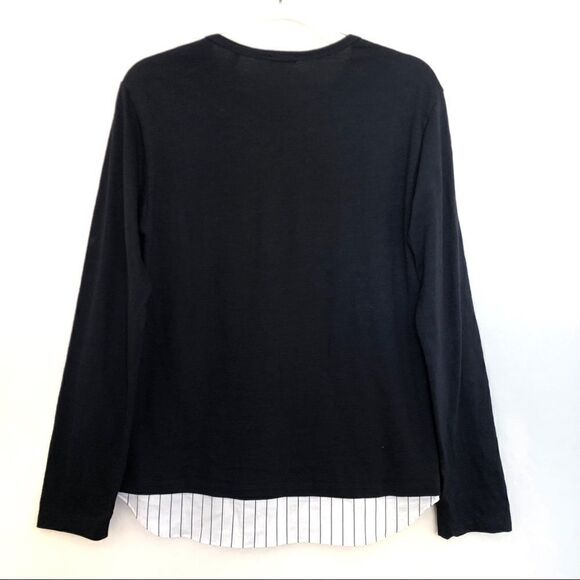 Jil Sander Navy Long Sleeve Faux Trim Blouse - Picture 2 of 4